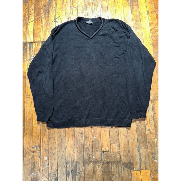 Mendocino Other - Mendocino Sweater Mens XL Black Ribbed Hem & Cuff Long Sleeve V Neck Pullover